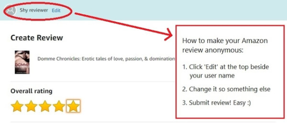 How to submit an anonymous book review on Amazon