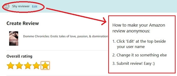 How to make your amazon review anonymous