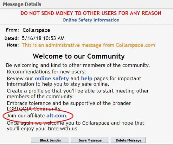 Are you on Collarspace? Read this
